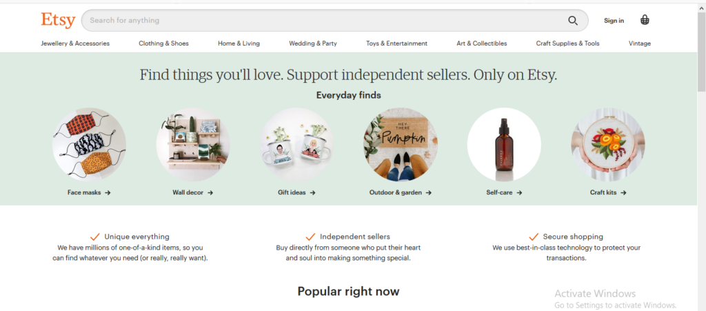 online selling platform etsy image